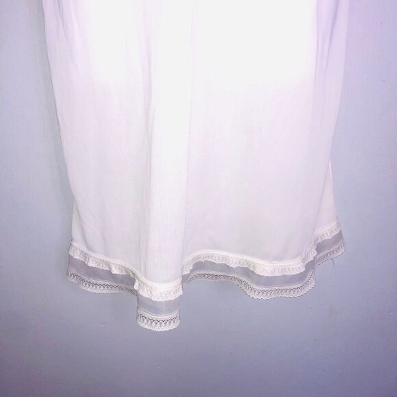 Vintage Womens M Full Slip Ivory Nylon Lace V Neck - Picture 5 of 10
